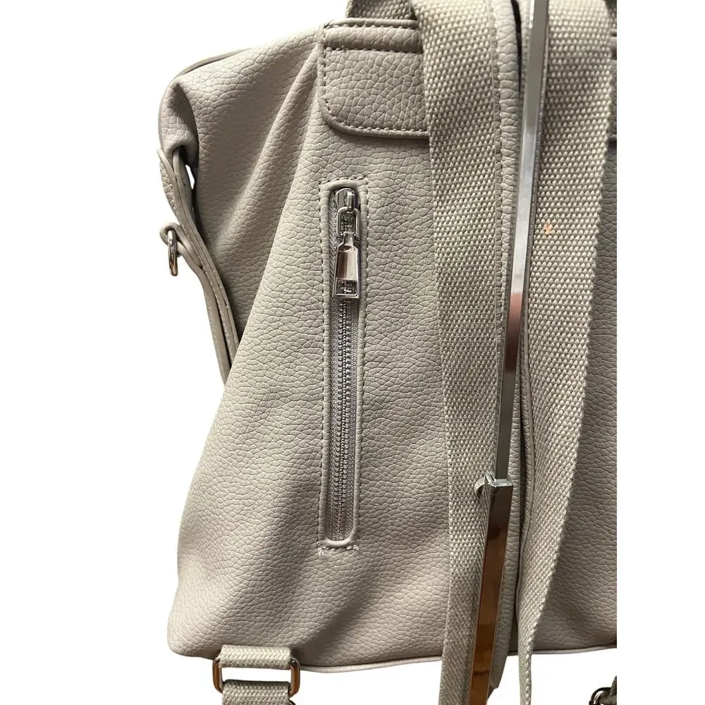 Urban Expressions Cream Vegan Leather Backpack Purse Bag Womens - Picture 11 of 13